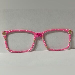 ✨Hand-Painted Pink Christmas Pair Eyewear Toppers – Cute Gingerbread✨